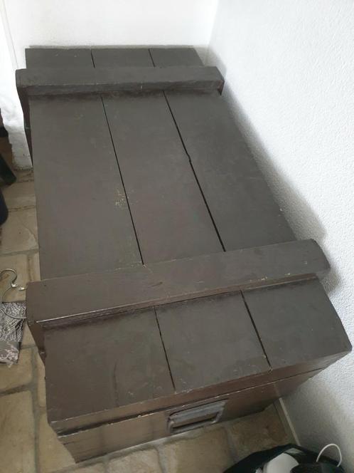 Teakhouten legerkist, Huis en Inrichting, Woonaccessoires | Kisten, Gebruikt, Ophalen
