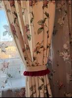 Bloemgordijnen met Roze Accenten( katoen), 100 tot 150 cm, 200 cm of meer, Beige, Ophalen of Verzenden
