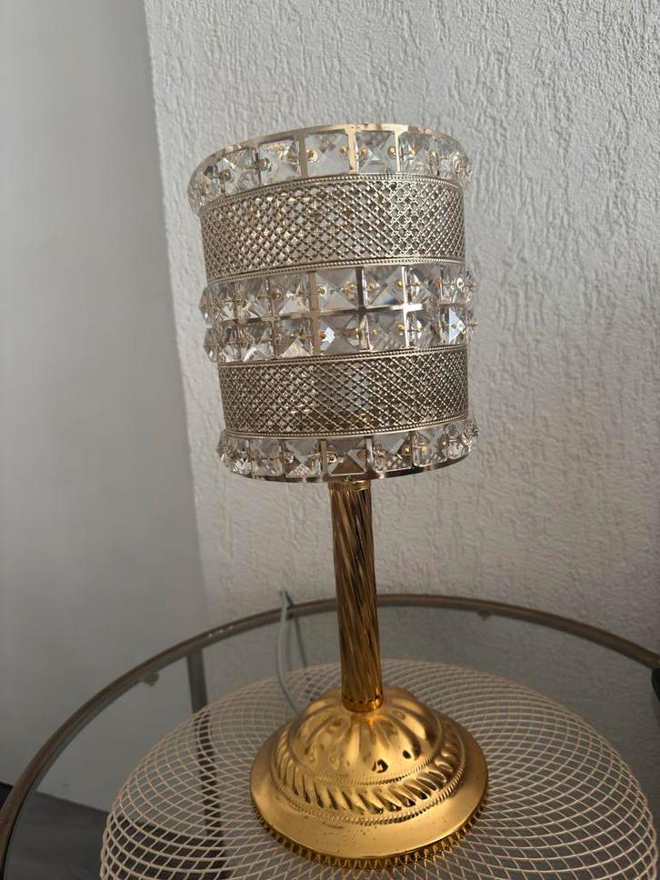 MOET SNEL WEG Gouden Lamp met Kristallen Details, Huis en Inrichting, Lampen | Vloerlampen, Zo goed als nieuw, Minder dan 100 cm