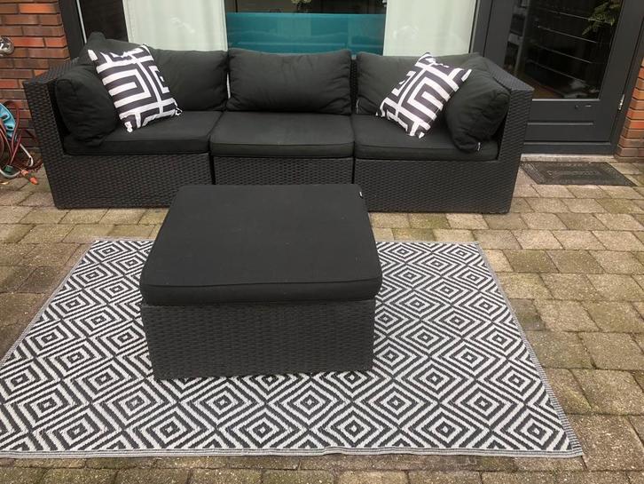 Loungeset, Tuin en Terras, Tuinsets en Loungesets, Gebruikt, Loungeset, Kunststof, 3 zitplaatsen, Bank, Ophalen