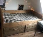 Massief steigerhout bed met laden, Ophalen, Met twee laden, Steigerhout, Zo goed als nieuw