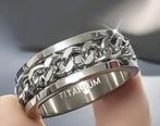 Ring Titanium massief zilver maat 21 ongedragen -NIEUW-, Sieraden, Tassen en Uiterlijk, Ringen, Overige materialen, 20 of groter