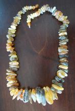 Antieke ketting collier ruwe barnsteen, Ophalen of Verzenden, Zo goed als nieuw, Bruin, Steen of Mineraal