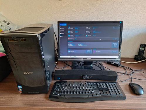 Acer Aspire i7 Desktop + Monitor, Computers en Software, Desktop Pc's, Gebruikt, 3 tot 4 Ghz, HDD, SSD, Met monitor, Ophalen