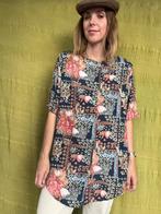 Prachtige vintage blouse, maat 42/44 - XL/XXL - bloemen, Blauw, Maat 42/44 (L), Ophalen of Verzenden, Vintage