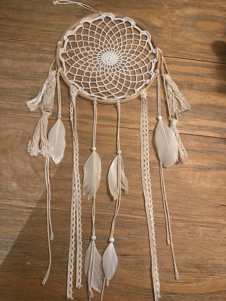 Handgemaakte Dromenvanger met Veren, Huis en Inrichting, Woonaccessoires | Wanddecoraties, Zo goed als nieuw, Ophalen of Verzenden