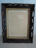 Hele grote ouderwetse houten fotolijst met glas (2), Ophalen of Verzenden, Gebruikt
