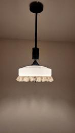 hanglamp antiek uitschuifbaar, glazen kap, Ophalen