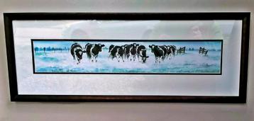 Fries Koeien Schilderij van Wiebe v/d Zee - 72x27CM beschikbaar voor biedingen