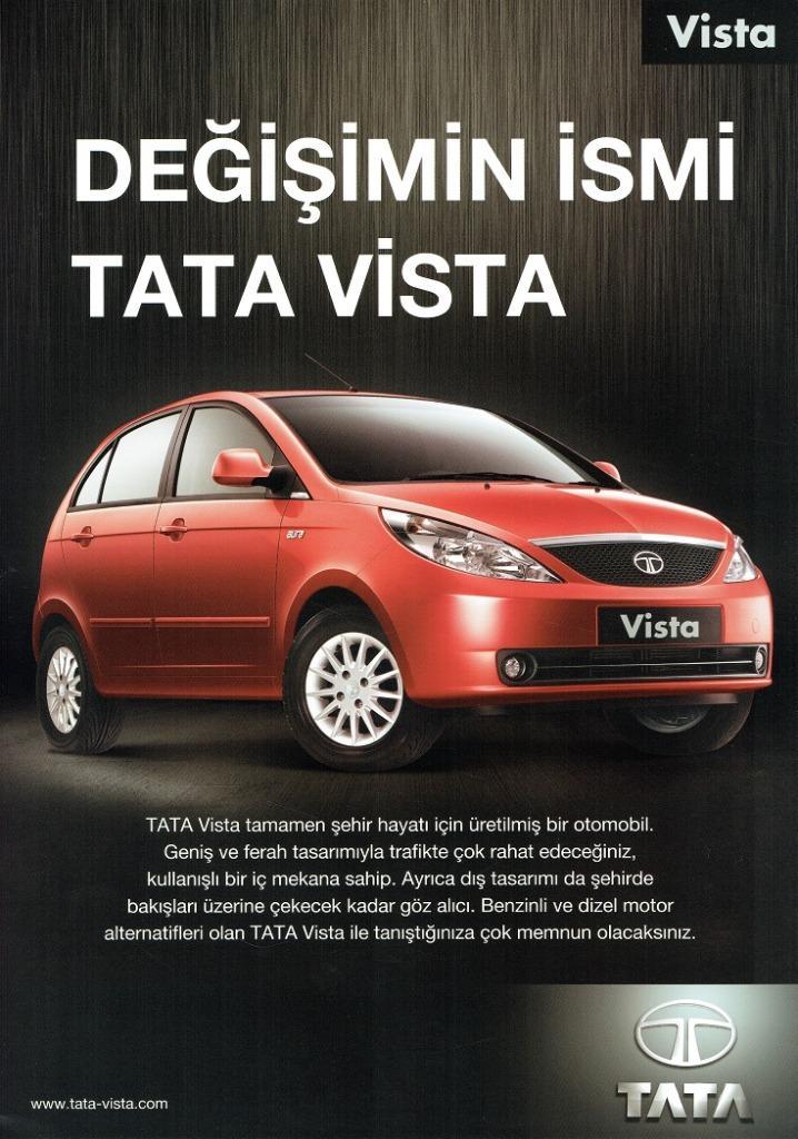 Folder Tata Vista (uit Turkije - ca.2012), Boeken, Auto's | Folders en Tijdschriften, Gelezen, Overige merken, Verzenden