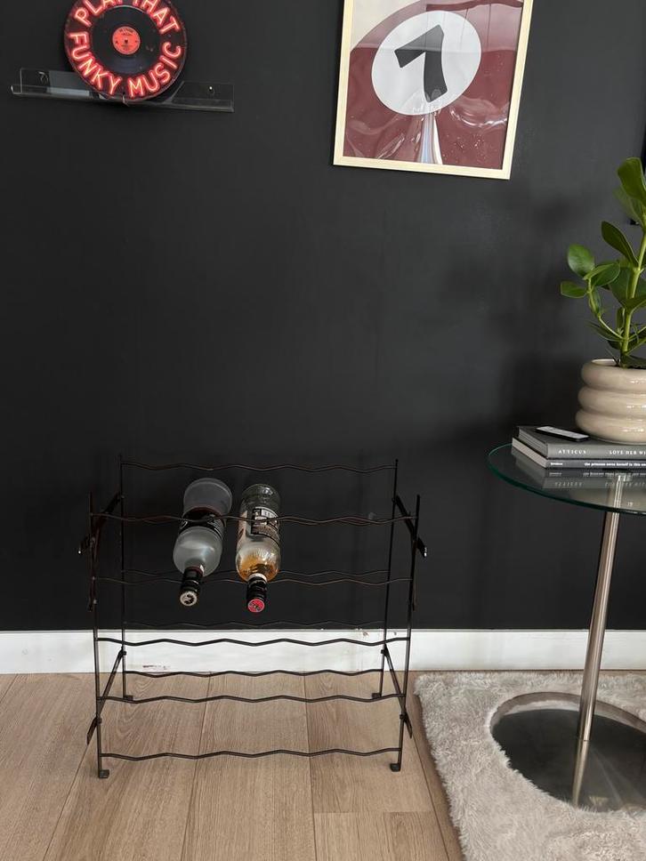 Vintage designer wijnrek - Rigidex, Huis en Inrichting, Woonaccessoires | Wijnrekken, Zo goed als nieuw, 50 tot 75 cm, Metaal