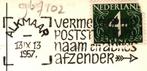 967102	Alkmaar	Klederdracht	Kaasdragers	1957	Gelopen met zeg, 1940 tot 1960, Gelopen, Noord-Holland, Ophalen of Verzenden