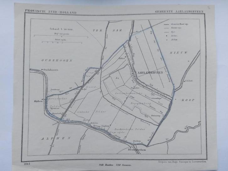 2 / Aarlanderveen van Litho uit 1865 J. Kuyper, Antiek en Kunst, Kunst | Litho's en Zeefdrukken, Ophalen of Verzenden