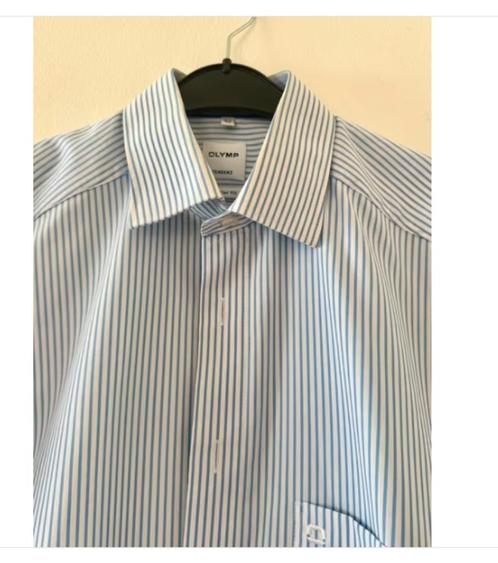 OLYMP lichblauw wit streep overhemd 15/40 BCBC zgan, Kleding | Heren, Overhemden, Zo goed als nieuw, Halswijdte 39/40 (M), Blauw