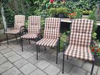 4 metalen tuinstoelen, Ophalen, Gebruikt