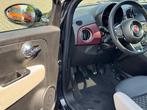 Fiat 500 1.0 Hybrid Lounge met panoramisch dak, luxe afwerki, Voorwielaandrijving, Gebruikt, Zwart, Leder en Stof