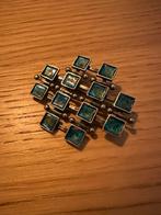 David Andersen Norway Zilveren Broche Turquoise, 4 tot 7 cm, Gebruikt, Ophalen of Verzenden, Zilver