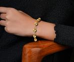 Prachtige 925 verguld zilveren BALLEN bolletjes armband!, Verzenden, Zo goed als nieuw, X, Goud