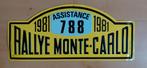 Origineel aluminium rally schild Rallye Monte Carlo 1981, Ophalen of Verzenden, Zo goed als nieuw, Auto's