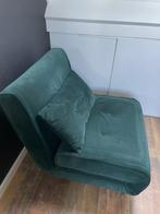 Slaapfauteuil van spargroen velours €50,-, Huis en Inrichting, Fauteuils, Ophalen