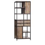 Wandkast Bombay old teak, Ophalen, 200 cm of meer, Zo goed als nieuw, Minder dan 150 cm