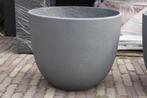 Grijze ronde clayfibre bloempotten terras Ø52 x 42 cm., Ophalen, 40 cm of meer, Tuin, Rond