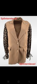 Nieuw jasje beige met panterprint mouwen, Lucky mode, Beige, Maat 42/44 (L), Nieuw