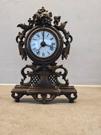 Antiek Franse slingerwekker eind 19de eeuw.Gietijzer messing, Antiek en Kunst, Antiek | Klokken, Ophalen of Verzenden