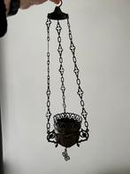 Oude metalen hanger met kettingen, Antiek en Kunst, Antiek | Kandelaars, Ophalen, Koper of Brons