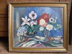 Stilleven met bloemen - Bewerkte goudkleurige lijst, Ophalen
