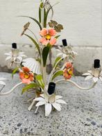 Vintage Florentijnse kroonluchter bloemen, Huis en Inrichting, Lampen | Kroonluchters, Gebruikt, Ophalen of Verzenden, Metaal