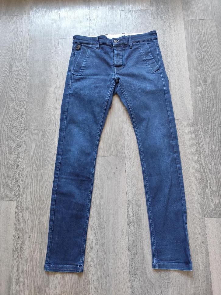 G-Star Raw - Bronson Slim Chino W32 L34, Kleding | Heren, Broeken en Pantalons, Zo goed als nieuw, Maat 48/50 (M), Blauw, Verzenden
