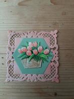 Stans kaart opleg met 3d plaatje tulpen, Hobby en Vrije tijd, Kaarten | Zelf maken, Ophalen of Verzenden, Nieuw, Overige thema's
