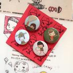 Yoshitomo Nara kunst pins buttons badges speldjes set, Verzenden, Nieuw, Overige onderwerpen, Button