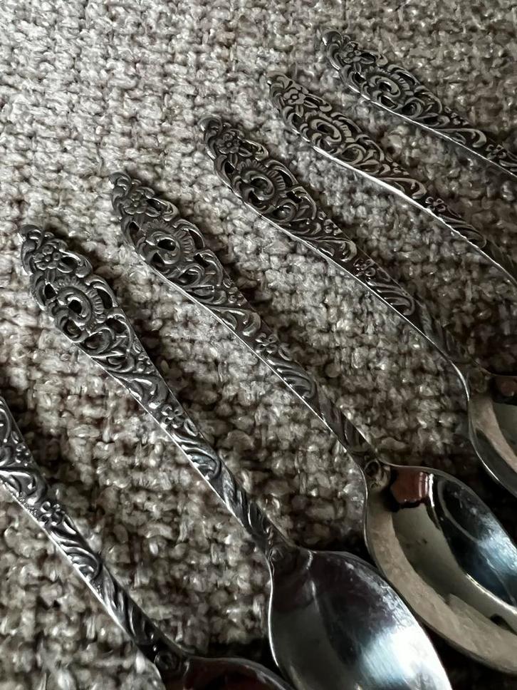 Sola Lepeltjes Filigraan - oud/ antiek/ verzilverd, Antiek en Kunst, Antiek | Bestek, Ophalen of Verzenden