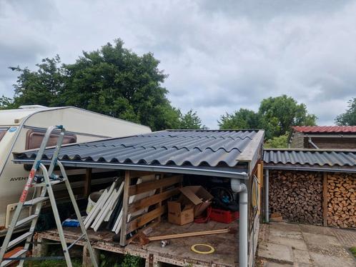 Golfplaten en nokstukken eternit, Tuin en Terras, Bergingen en Tuinkasten, Zo goed als nieuw, Kunststof, Ophalen
