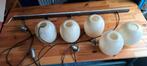 Hanglamp met 5 albaster lampenkappen, Huis en Inrichting, Lampen | Hanglampen, Ophalen of Verzenden