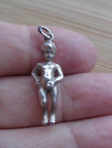 zilveren vintage bedel manneke pis [061] beschikbaar voor biedingen