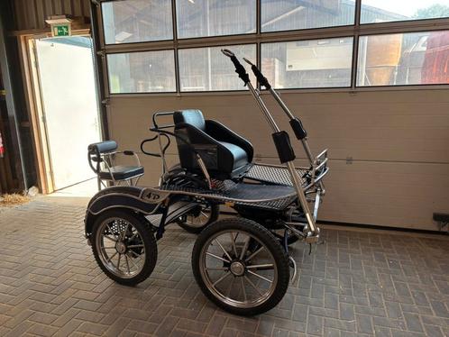 Marathonwagen met lederen ideaal tuig, Dieren en Toebehoren, Rijtuigen en Koetsen, Zo goed als nieuw