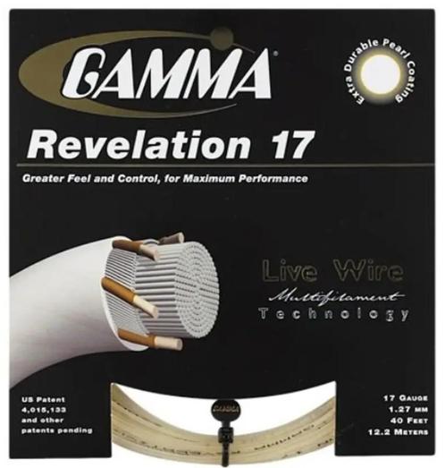 Gamma Live Wire Revelation 17/1.27 Tennis String (12.2m), Sport en Fitness, Tennis, Nieuw, Grip of Snaar, Overige merken, L00