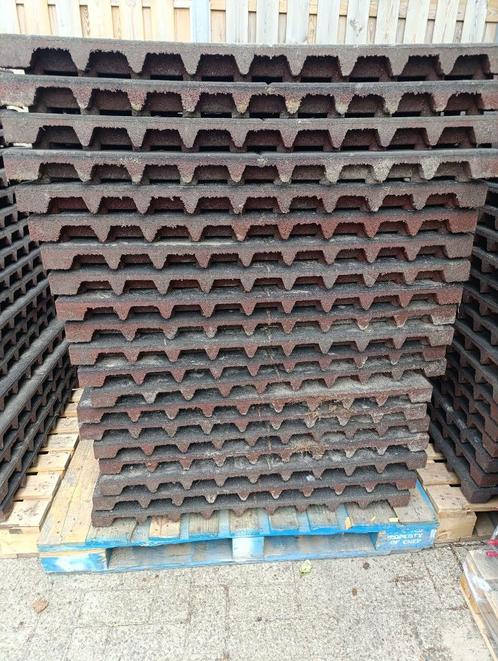 Rubberen tegels – 100 x 100 cm | 6,5 cm dik, Tuin en Terras, Tegels en Klinkers, Gebruikt, Overige typen, Rubber, 10 m² of meer