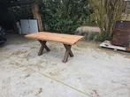 Massief eiken Buiten of binnen eettafel, Tuin en Terras, Picknicktafels, Ophalen, Rechthoekig, Hout
