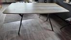 Eetkamertafel 160x200 ovaal blad zwart gepoedercoat frame, Ophalen, 50 tot 100 cm, Zo goed als nieuw, Vijf personen of meer