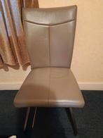 Mooie leren stoelen - 2 stuks Taupe / grijs, Gebruikt, Twee, Overige kleuren, Ophalen of Verzenden