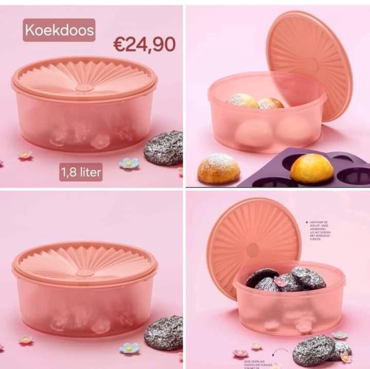 Tupperware koektrommel, roze, nieuw, Huis en Inrichting, Keuken | Tupperware, Nieuw, Overige typen, Ophalen of Verzenden