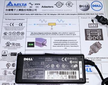 Dell 09834T ADP-50SB 4329U 6500476 19V 2.64A 50W AC Adapter