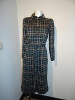 King Louie door knoop jurk ruiten print gouden ruit mt S, Zo goed als nieuw, King Louie, Maat 36 (S), Onder de knie