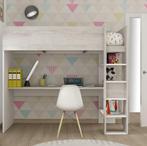 Jules hoogslaper basic met bureau - 90x200 - Witgrenen, Niet ingevuld, Hoogslaper, Niet ingevuld, Nieuw