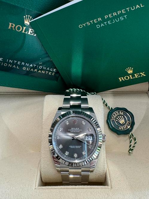 Rolex Datejust 41mm Grijs Diamanten 126334 Nieuw&ongedragen, Sieraden, Tassen en Uiterlijk, Horloges | Heren, Nieuw, Polshorloge