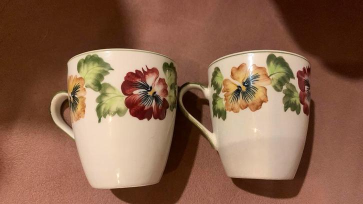 Vintage Vic's Kopjes met Bloemmotief, Huis en Inrichting, Keuken | Servies, Zo goed als nieuw, Kop(pen) en/of Schotel(s), Overige stijlen